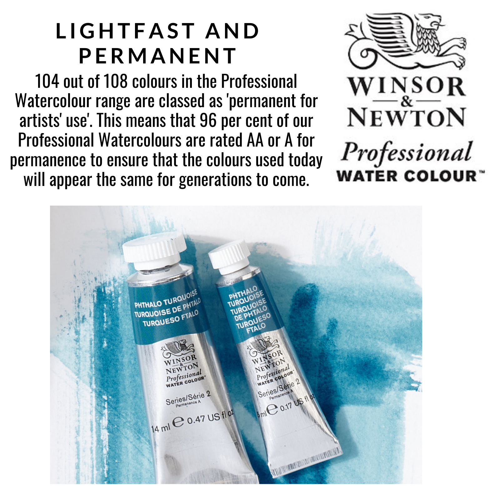 Winsor and Newton Professional Artists' Watercolour Tubes
